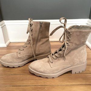 Dolce Vita Women's Lottie Almond Toe Leather Combat Boots Size 8.5